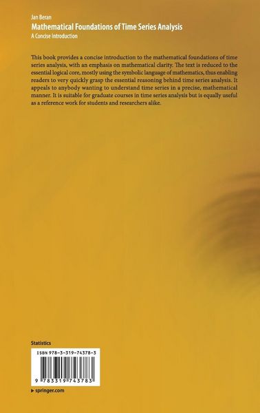 Produktbild: Mathematical Foundations of Time Series Analysis
