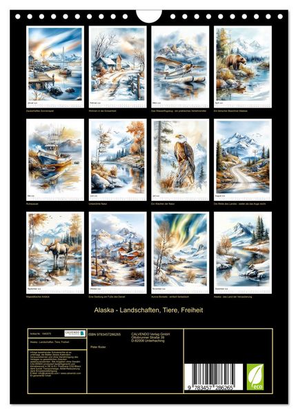 Produktbild: Alaska - Landschaften, Tiere, Freiheit (Wandkalender 2026 DIN A4 hoch), CALVENDO Monatskalender