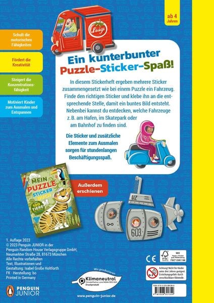 Produktbild: Mein bunter Puzzle-Sticker-Spa&szlig; - Fahrzeuge