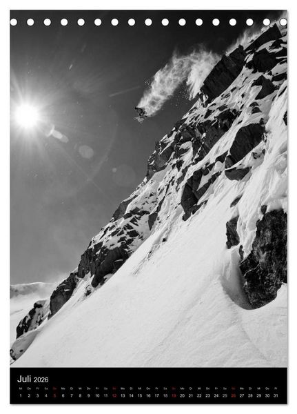 Produktbild: Monochrome Ski (Tischkalender 2026 DIN A5 hoch), CALVENDO Monatskalender
