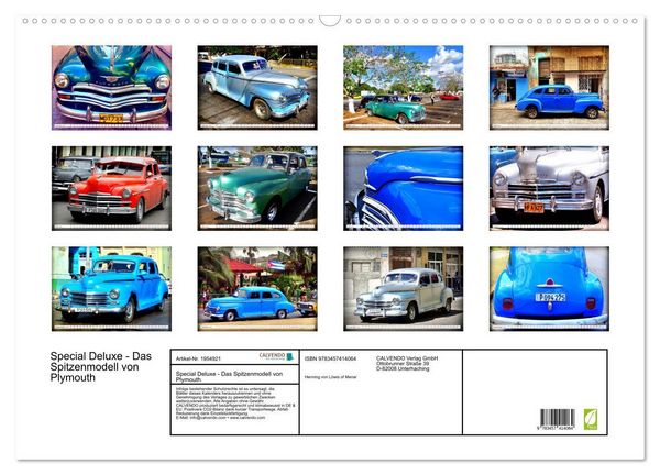 Produktbild: Special Deluxe - Das Spitzenmodell von Plymouth (Wandkalender 2026 DIN A2 quer), CALVENDO Monatskalender