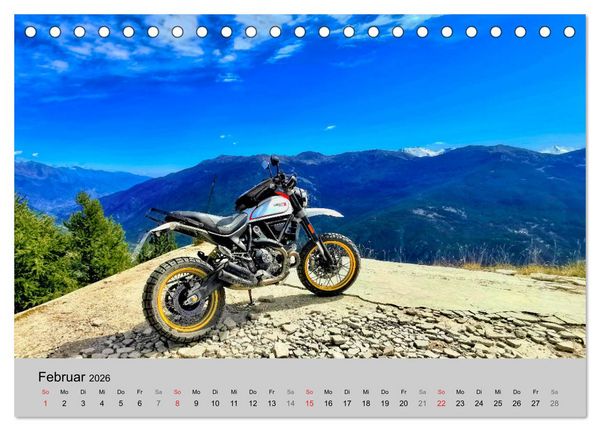 Produktbild: Scrambler Motorr&auml;der mit Stil (Tischkalender 2026 DIN A5 quer), CALVENDO Monatskalender