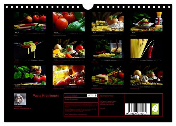 Produktbild: Pasta Kreationen (Wandkalender 2026 DIN A4 quer), CALVENDO Monatskalender