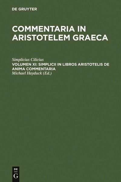 Produktbild: Simplicii in libros Aristotelis de anima commentaria
