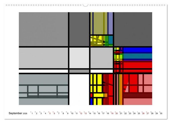 Produktbild: Abstract Variations inspired by Mondrian (Wandkalender 2026 DIN A2 quer), CALVENDO Monatskalender