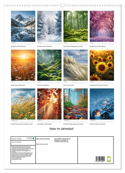 Produktbild: Natur im Jahreslauf (Wandkalender 2026 DIN A2 hoch), CALVENDO Monatskalender