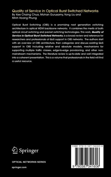 Produktbild: Quality of Service in Optical Burst Switched Networks