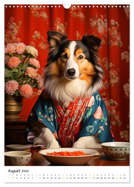 Produktbild: Hunde & Ramen - Ein Jahr voller Genuss und Freude (Wandkalender 2026 DIN A3 hoch), CALVENDO Monatskalender