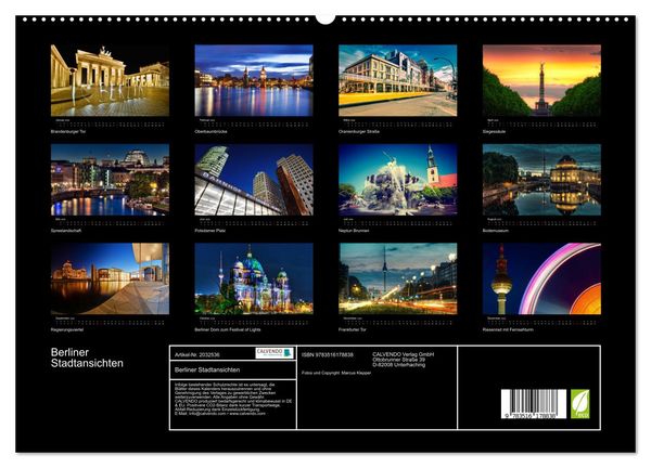 Produktbild: Berliner Stadtansichten (hochwertiger Premium Wandkalender 2026 DIN A2 quer), Kunstdruck in Hochglanz