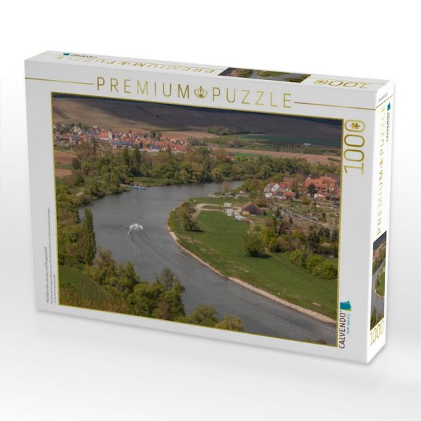 Produktbild: CALVENDO Puzzle Mainfahre Fahr von oben mit Fahrgastschiff | 1000 Teile Lege-Gr&ouml;&szlig;e 64x48cm Foto-Puzzle f&uuml;r gl&uuml;ckliche Stunden