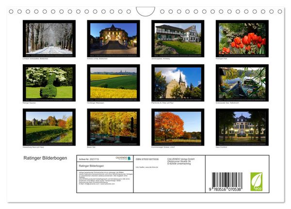 Produktbild: Ratinger Bilderbogen (Wandkalender 2026 DIN A4 quer), CALVENDO Monatskalender