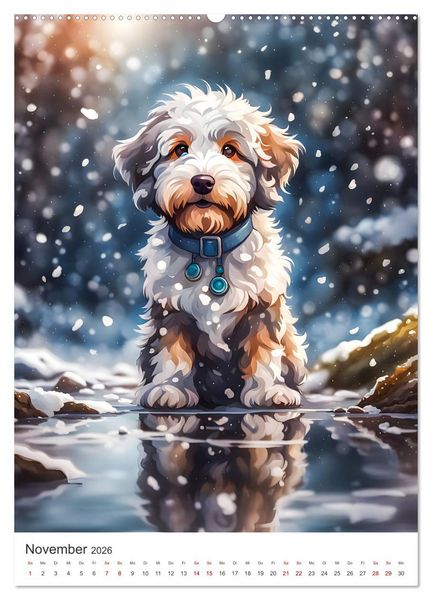 Produktbild: Der Aussiedoodle - Lebensfreude pur (Wandkalender 2026 DIN A2 hoch), CALVENDO Monatskalender
