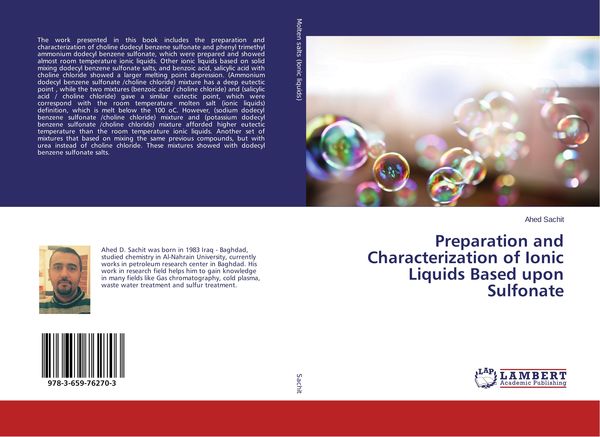 Produktbild: Preparation and Characterization of Ionic Liquids Based upon Sulfonate