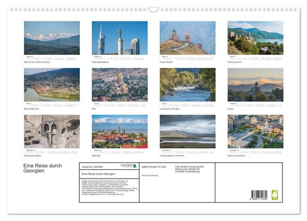 Produktbild: Eine Reise durch Georgien (Wandkalender 2026 DIN A2 quer), CALVENDO Monatskalender