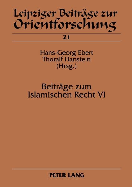 Produktbild: Beitr&auml;ge zum Islamischen Recht VI