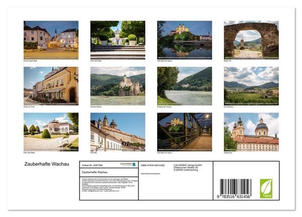 Produktbild: Zauberhafte Wachau (Wandkalender 2026 DIN A4 quer), CALVENDO Monatskalender
