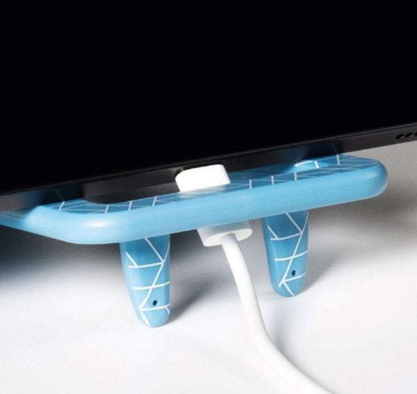 Produktbild: Flexistand Pro blau Geometrical &ndash; Flexibler Handy- & Tabletst&auml;nder