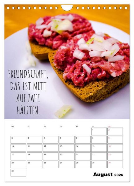 Produktbild: Mettkalender - Spread Some Mett. (Wandkalender 2026 DIN A4 hoch), CALVENDO Monatskalender