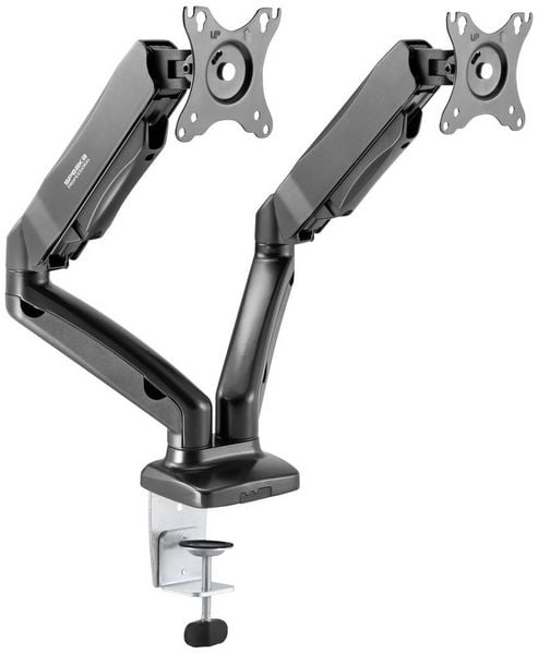 Produktbild: SpeaKa Professional SP-MM-910 Monitorhalterung 2 Display(s) 43,2 cm (17") - 81,3 cm (32") Schwarz Schwenkbar, Neigbar, H&ouml;henverstellbar, Rotierbar