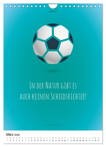 Produktbild: vollgeherzt: Der lustige Zitate-Wandkalender f&uuml;r Fu&szlig;ballfans und Sportbegeisterte! (Wandkalender 2026 DIN A4 hoch), CALVENDO Monatskalender