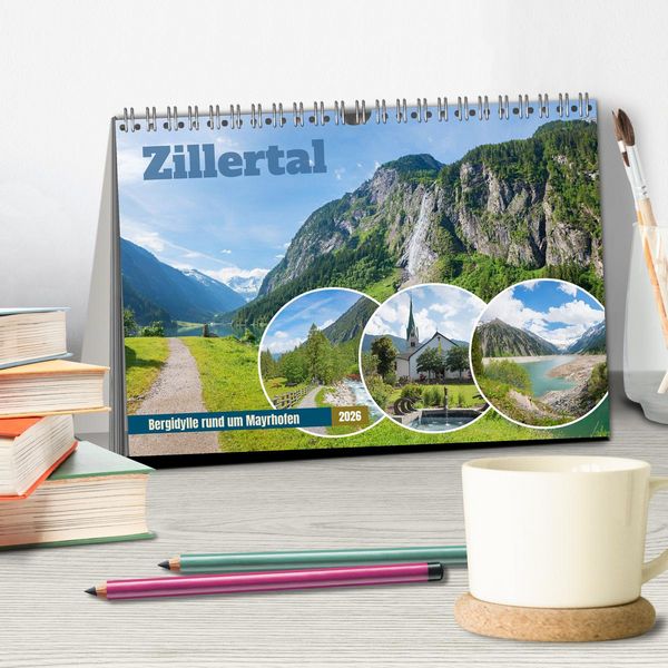 Produktbild: Zillertal - Bergidylle rund um Mayrhofen 2026 (Tischkalender 2026 DIN A5 quer), CALVENDO Monatskalender