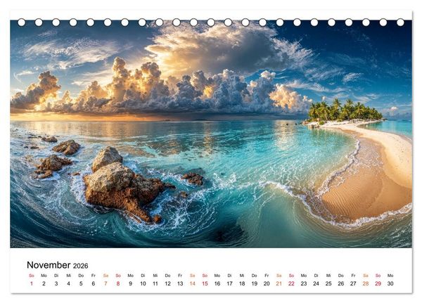 Produktbild: Inseln der Sehnsucht - Versteckte Paradiese (Tischkalender 2026 DIN A5 quer), CALVENDO Monatskalender