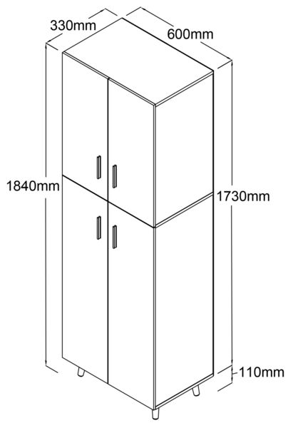 Produktbild: Holz Dielenschrank Mehrzweckschrank Schrank Landos