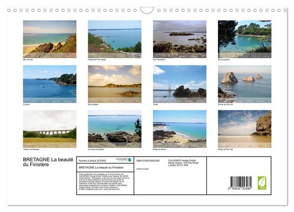 Produktbild: BRETAGNE La beaut&eacute; du Finist&egrave;re (Calendrier mural 2026 DIN A3 vertical), CALVENDO calendrier mensuel