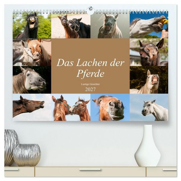 Produktbild: Das Lachen der Pferde - Lustige Gesichter (hochwertiger Premium Wandkalender 2027 DIN A2 quer), Kunstdruck in Hochglanz