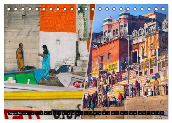 Produktbild: INDIEN Menschen Farben Impressionen (Tischkalender 2026 DIN A5 quer), CALVENDO Monatskalender