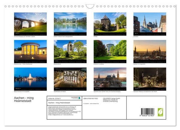 Produktbild: Aachen - ming He&auml;metstadt (Wandkalender 2026 DIN A3 quer), CALVENDO Monatskalender