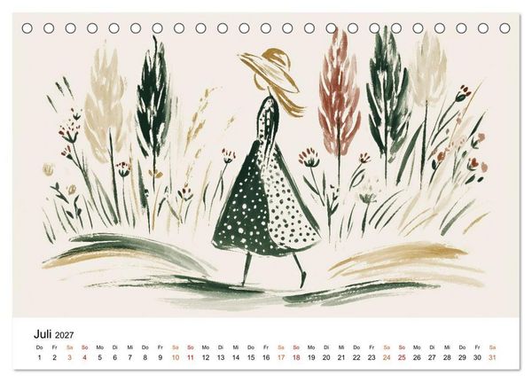 Produktbild: Ein Jahr in sanften Farben (Tischkalender 2027 DIN A5 quer), CALVENDO Monatskalender