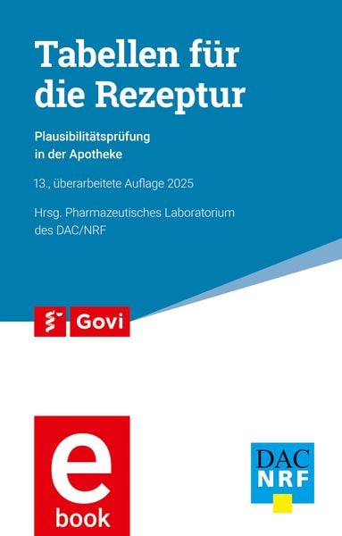 Produktbild: Tabellen f&uuml;r die Rezeptur