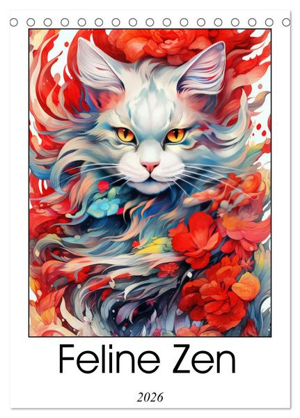 Feline Zen (Desk Calendar 2026 DIN A5 portrait), CALVENDO 12 Month DeskCalendar