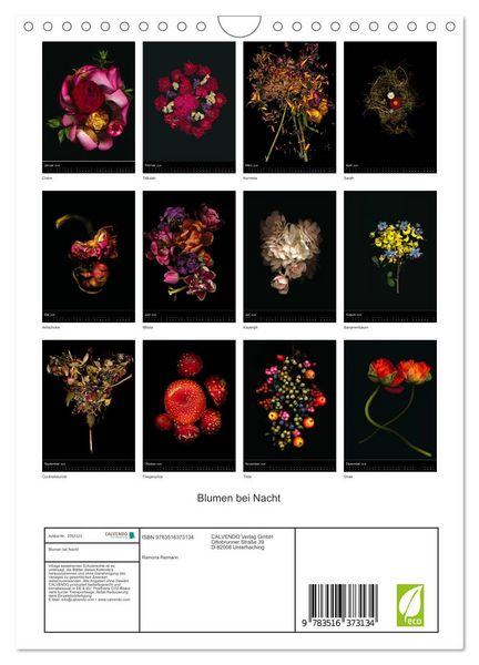 Produktbild: Blumen bei Nacht (Wandkalender 2026 DIN A4 hoch), CALVENDO Monatskalender