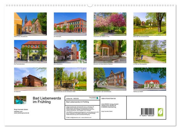 Produktbild: Bad Liebenwerda im Fr&uuml;hling (hochwertiger Premium Wandkalender 2026 DIN A2 quer), Kunstdruck in Hochglanz