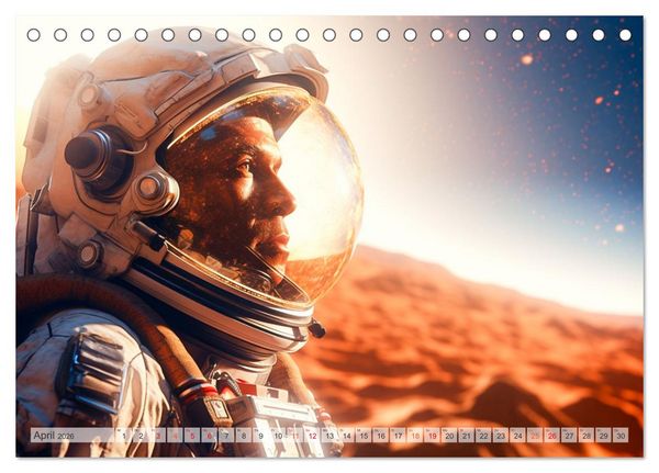 Produktbild: Astronaut - Unterwegs in der Galaxie (Tischkalender 2026 DIN A5 quer), CALVENDO Monatskalender