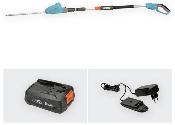 Produktbild: GARDENA GARDENA Akku-Teleskop-Heckenschere THS 42/18V P4A Ready-To-Use Set Akku Teleskop-Heckenschere inkl. Akku, inkl. Ladeger&auml;t 18 V Li-Ion