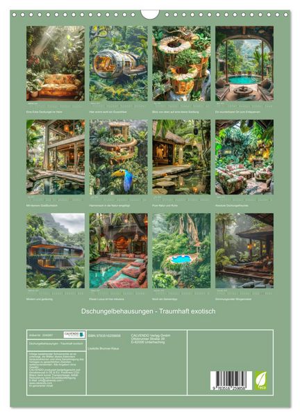 Produktbild: Dschungelbehausungen - Traumhaft exotisch (Wandkalender 2026 DIN A3 hoch), CALVENDO Monatskalender