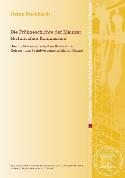 Produktbild: Die Fr&uuml;hgeschichte der Mainzer Historischen Kommission