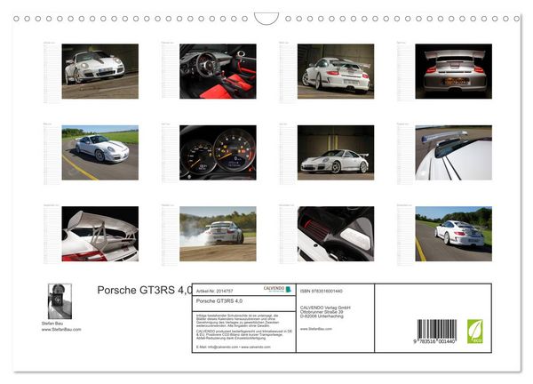 Produktbild: Porsche GT3RS 4,0 (Wandkalender 2026 DIN A3 quer), CALVENDO Monatskalender