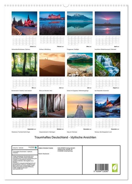 Produktbild: Traumhaftes Deutschland - Idyllische Ansichten (hochwertiger Premium Wandkalender 2027 DIN A2 hoch), Kunstdruck in Hochglanz