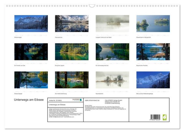 Produktbild: Unterwegs am Eibsee (Wandkalender 2026 DIN A2 quer), CALVENDO Monatskalender
