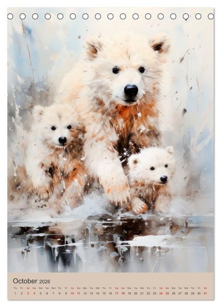 Produktbild: Cute animal families (Desk Calendar 2026 DIN A5 portrait), CALVENDO 12 Month DeskCalendar