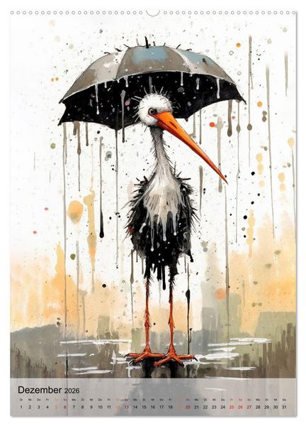 Produktbild: Einzigartig - dieser Storch (hochwertiger Premium Wandkalender 2026 DIN A2 hoch), Kunstdruck in Hochglanz