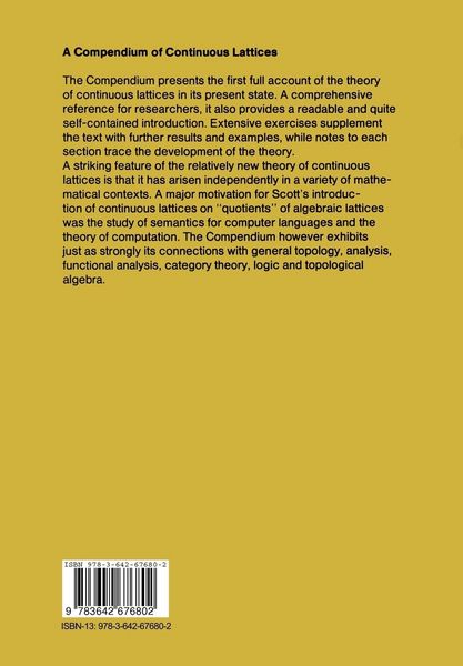 Produktbild: A Compendium of Continuous Lattices