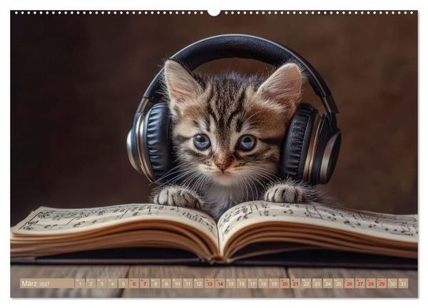 Produktbild: Miau-sikalische Momente (hochwertiger Premium Wandkalender 2027 DIN A2 quer), Kunstdruck in Hochglanz