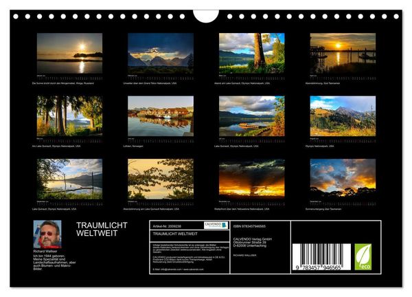 Produktbild: TRAUMLICHT WELTWEIT (Wandkalender 2026 DIN A4 quer), CALVENDO Monatskalender
