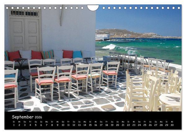 Produktbild: Mykonos - Stille Ecken (Wandkalender 2026 DIN A4 quer), CALVENDO Monatskalender