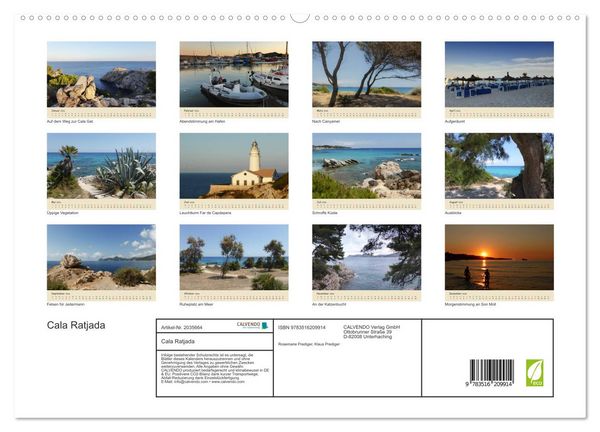 Produktbild: Cala Ratjada (hochwertiger Premium Wandkalender 2026 DIN A2 quer), Kunstdruck in Hochglanz